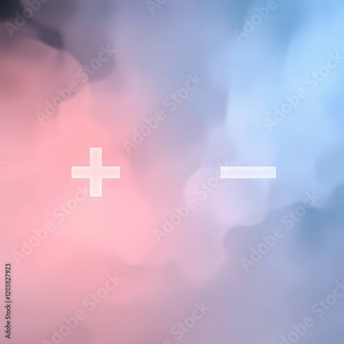 Abstract pastel background with plus and minus symbols. photo