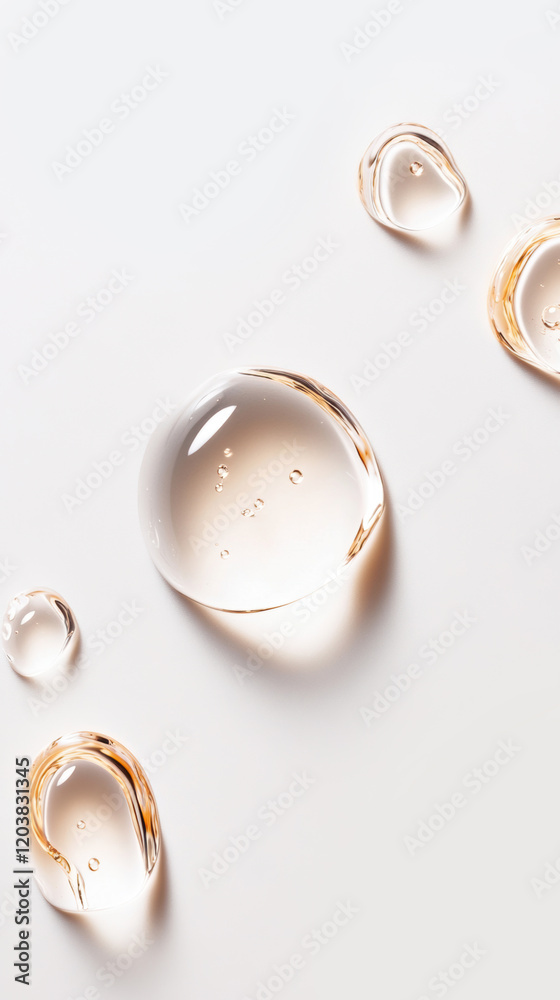 Minimalist aesthetic with water droplets on smooth surface