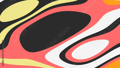 Black, Pink and Yellow - Groovy Bubble Pattern Lava Lamp Background