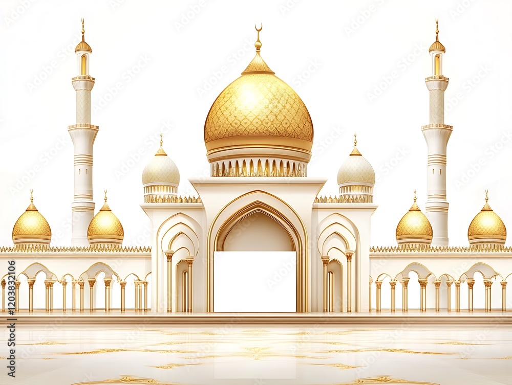Elegant Mosque Architecture Golden Domes and Minarets Elegant Mosque Architecture Golden Domes and Minarets