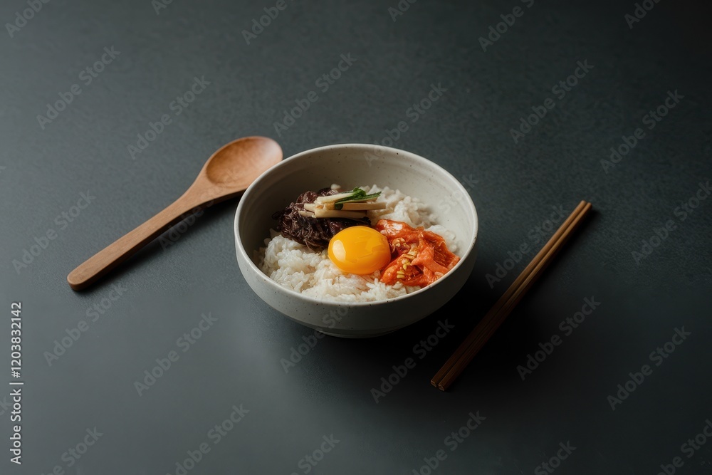Delicious Asian Rice Bowl With Egg And Toppings Delicious Asian Rice Bowl With Egg And Toppings