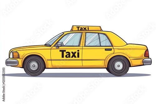 Taxi isolated on white background. Taxi icon. Cab isolated on white. Cab icon. Cab Car. Taxi Car Isolated element on white for Designers. Isolated Taxi Design Element. Cab Car Isolated on white.
