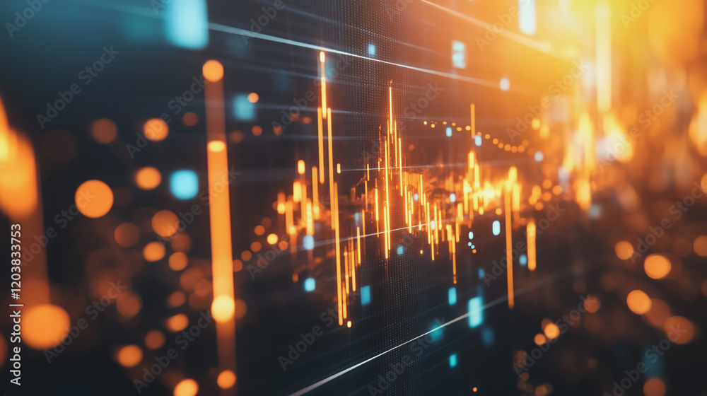 Fototapeta premium Abstract business Financial charts show a significant increase in profits in the stock market.This is driven by higher interest rates and continued growth. In the innovation world network of financial
