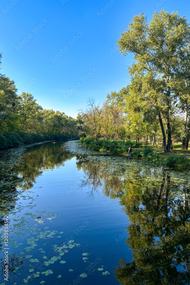 Landscape of calm river in the countryside, Ukraine
Landscape of calm river in the countryside, Ukraine
