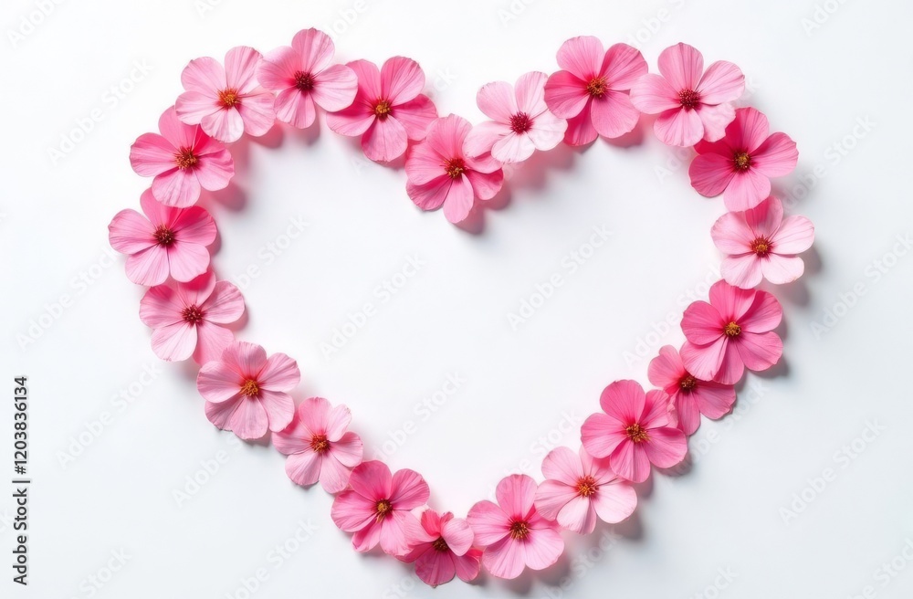 Heart of delicate flowers on a white background. space for text Heart of delicate flowers on a white background. space for text