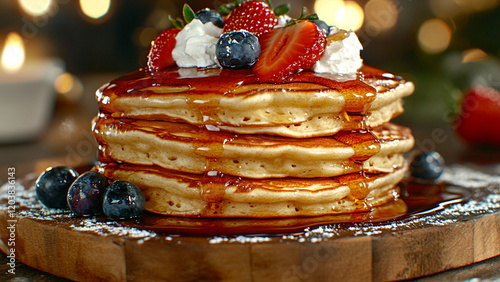 christmas cake with berries photo