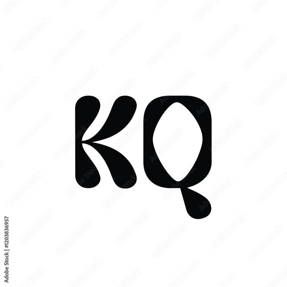 Obraz premium KQ monogram logo design letter text name symbol monochrome logotype alphabet character simple logo