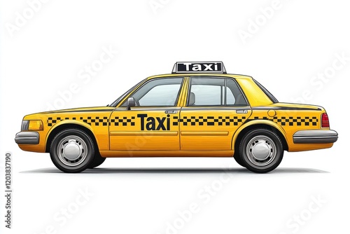 Taxi isolated on white background. Taxi icon. Cab isolated on white. Cab icon. Cab Car. Taxi Car Isolated element on white for Designers. Isolated Taxi Design Element. Cab Car Isolated on white.