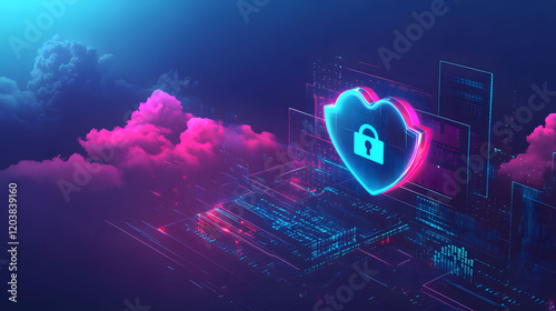 Cybersecurity Heart: Digital Love & Data Protection