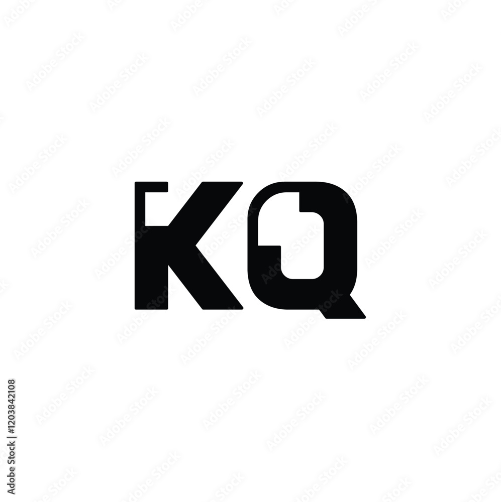 KQ monogram logo design letter text name symbol monochrome logotype alphabet character simple logo
