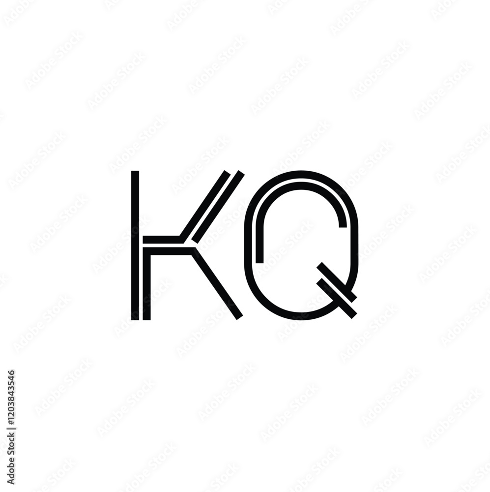 KQ monogram logo design letter text name symbol monochrome logotype alphabet character simple logo KQ monogram logo design letter text name symbol monochrome logotype alphabet character simple logo