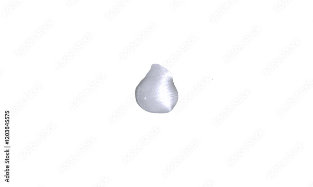 3D clear water drop with blue shine on transparent gray background, isolated rain drop element design for Ecology and World Water Day concept