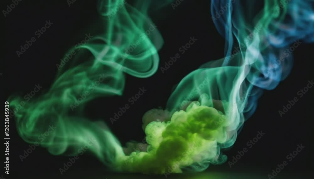 Smooth blue smoke waves flow in swirling patterns against black backgrounds, creating abstract art with light and shadow Smooth blue smoke waves flow in swirling patterns against black backgrounds, creating abstract art with light and shadow