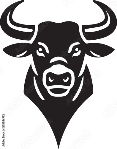 black and white bull