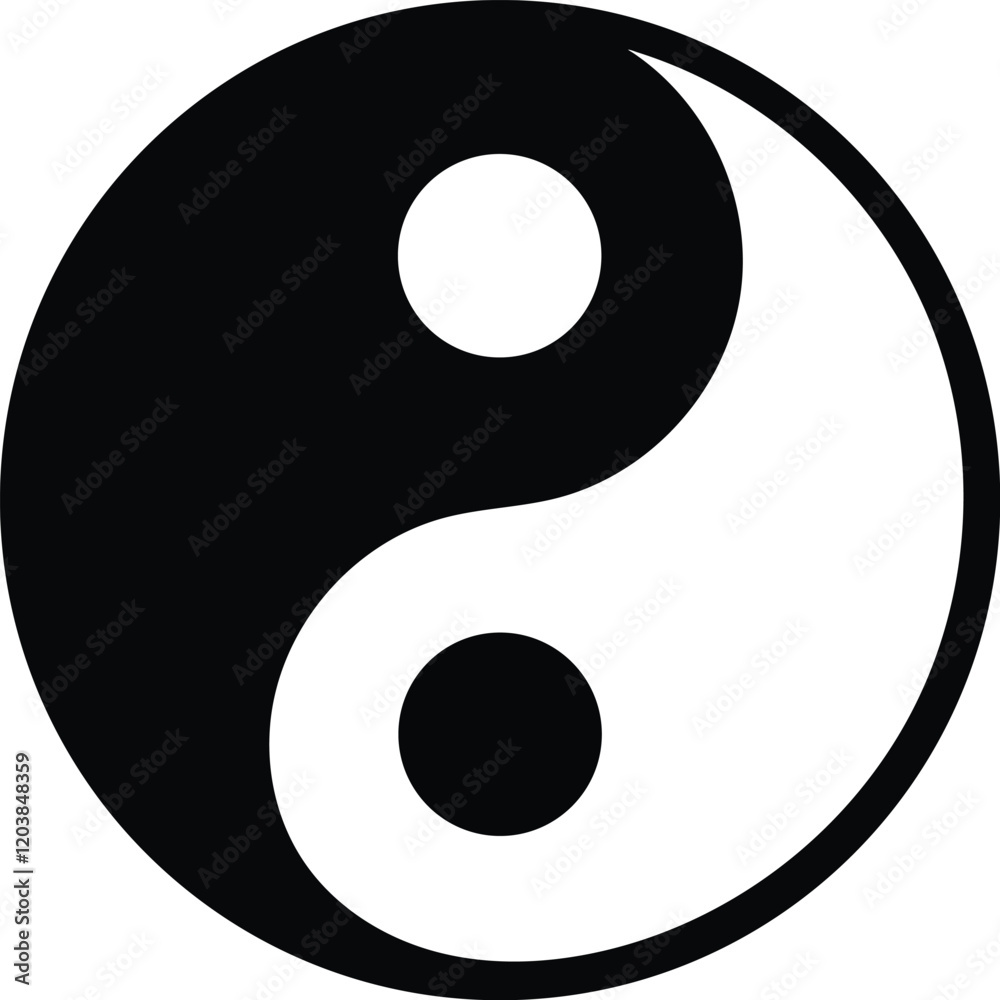 Yin yang symbol on white background vector Yin yang symbol on white background vector