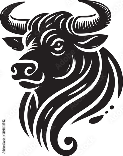 Wallpaper Mural black and white bull tattoo Torontodigital.ca