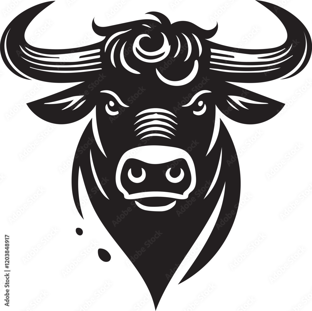 Fototapeta premium black and white bull