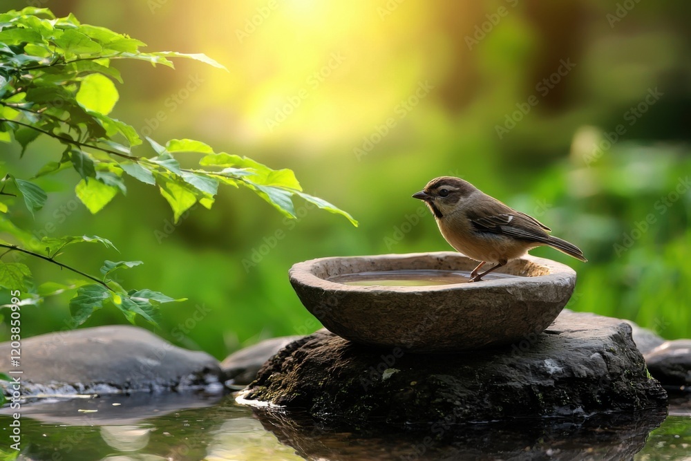 Obraz premium Tag: DIY, bird bath, gardening, handmade,