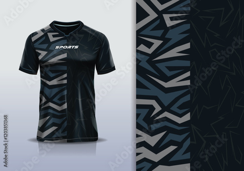 Sport jersey template sharp line mockup texture grunge rustic abstract vector design for football soccer, racing, running, e sports, gray color