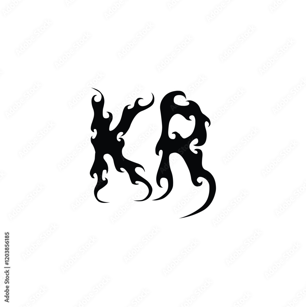 KR monogram logo design letter text name symbol monochrome logotype alphabet character simple logo KR monogram logo design letter text name symbol monochrome logotype alphabet character simple logo
