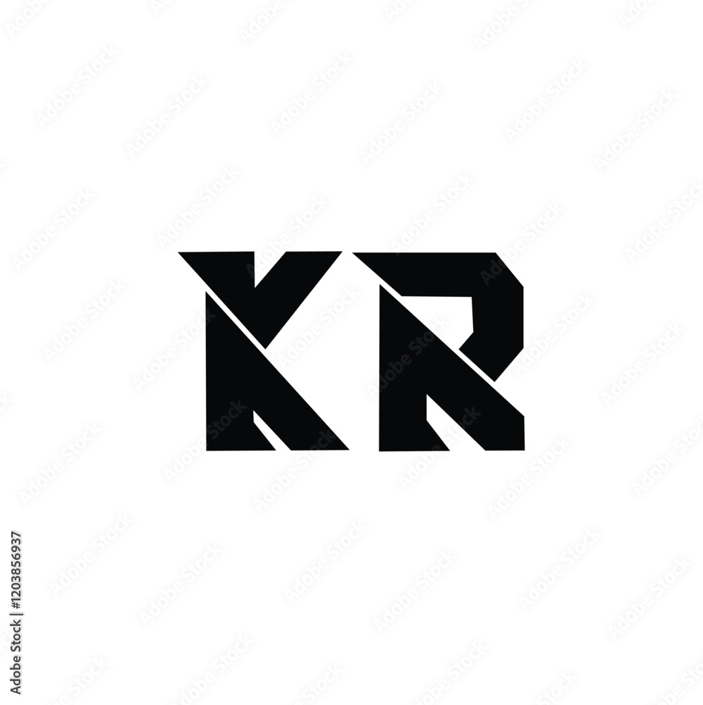 KR monogram logo design letter text name symbol monochrome logotype alphabet character simple logo KR monogram logo design letter text name symbol monochrome logotype alphabet character simple logo