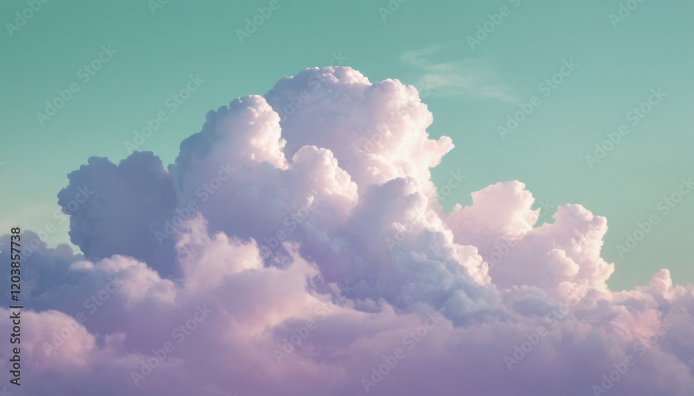 Soft pastel fluffy clouds with mint and lavender hues Soft pastel fluffy clouds with mint and lavender hues