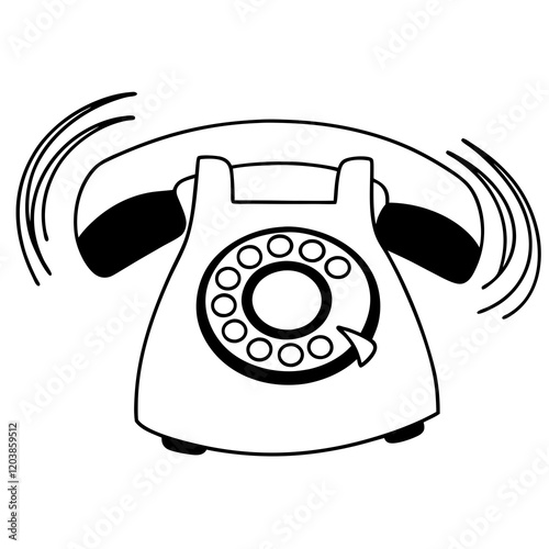 retro telephone isolated on white background, Phone Call Icon, smartphone with icons, phone call icon