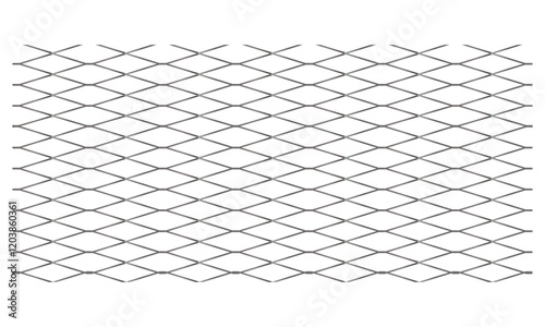 Steel chainlink fence with transparent background
