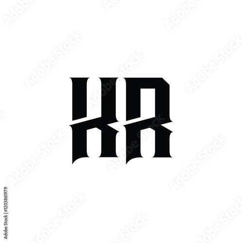 KR monogram logo design letter text name symbol monochrome logotype alphabet character simple logo