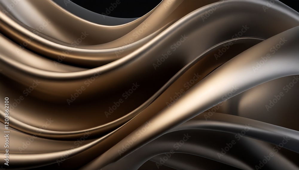 Obraz premium Abstract 3d render, gold background design, wavy surface, 3D Illustration