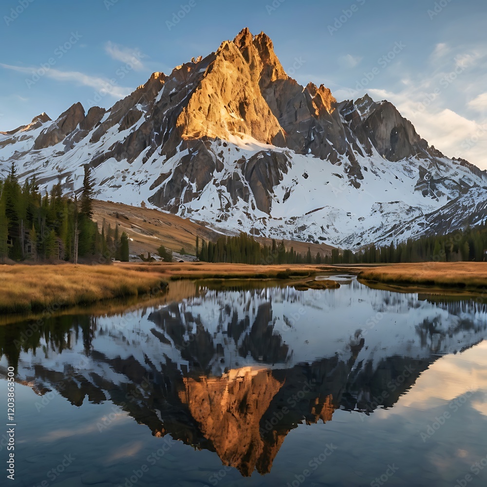 Obraz premium Lake with Cloud Reflections