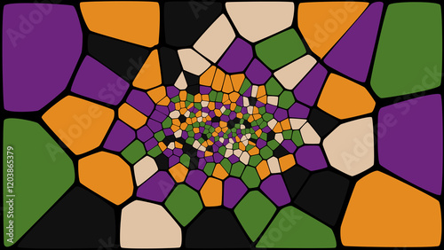 Colourful Pattern Background Blocks Halloween Tunnel