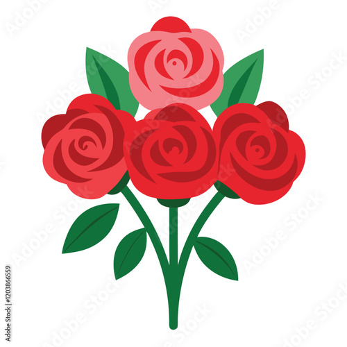 Simple and Elegant Rose Bouquet Illustration | Romantic Floral Art