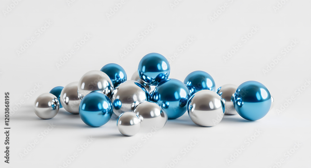 Abstract Molecular Network with Blue Spheres on White Background Abstract Molecular Network with Blue Spheres on White Background