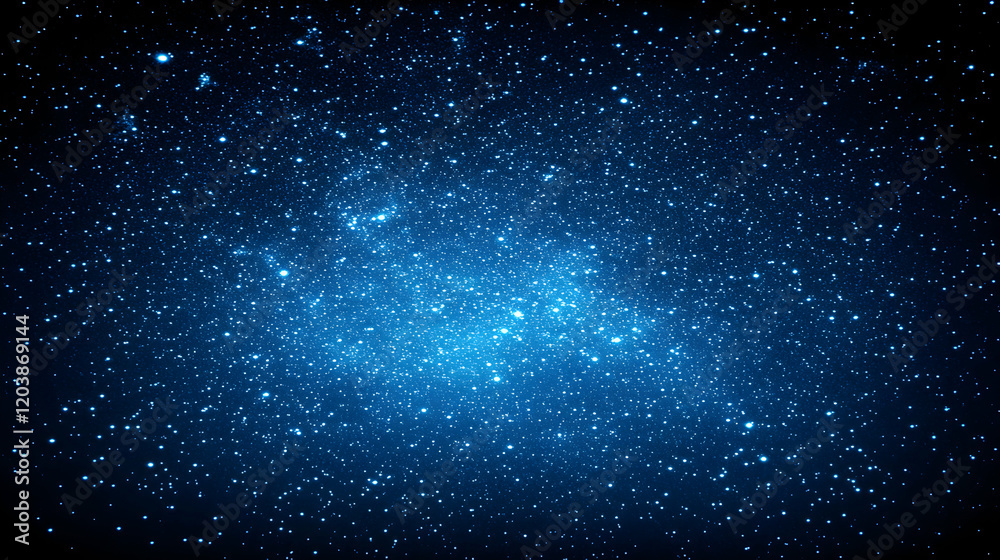 Fototapeta premium Breathtaking night sky image, countless stars twinkling brilliantly against a deep blue backdrop. Perfect for backgrounds, website design, or space-themed projects.