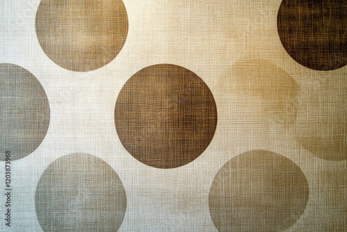Textured wall design featuring large circles in earthy tones and subtle varia...