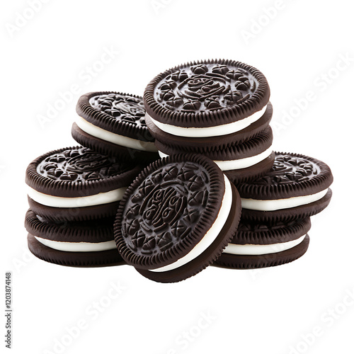 A stack of delicious Oreo cookies.