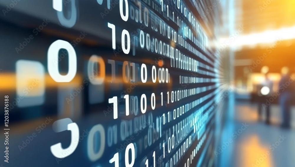 Obraz premium Abstract Binary Code Digital Landscape