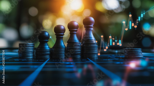 Wallpaper Mural abstract professional business team people innovation connection of line from nail node to node on map background , networking concept Torontodigital.ca