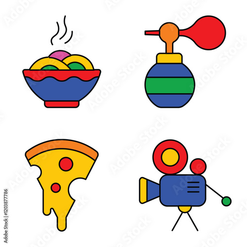 Modern Icons Flat Icon Set Isolated On White Background