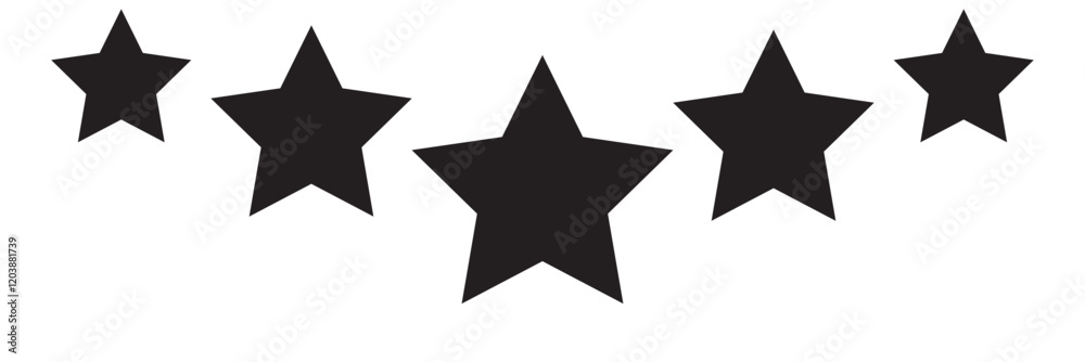 Five stars customer product rating review flat icon for apps and websites Five stars customer product rating review flat icon for apps and websites