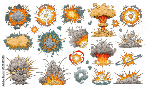 Explosive effects and fireball illustrations