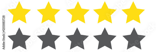 Star icon collection. Blank star vector icons set with shadow. Black line stars mock up isolated on transparent background. Vector design element.
