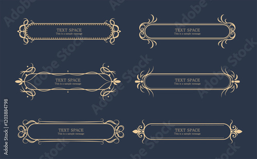 アンティークフレーム_横長楕円セット01_金色