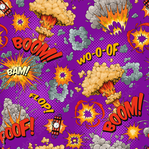 Vibrant explosive comic book graphic