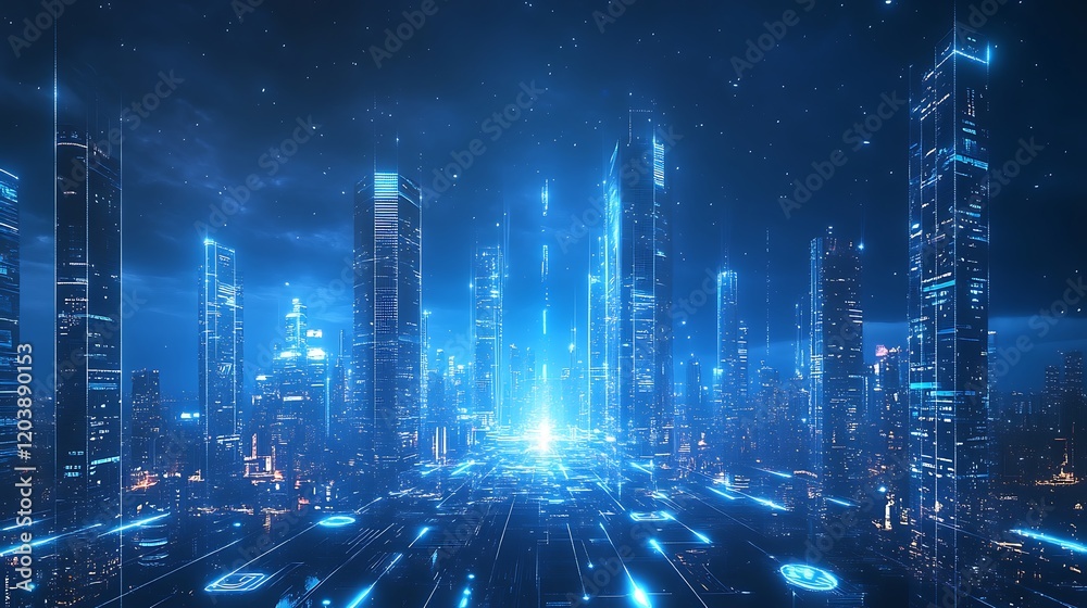 Fototapeta premium Futuristic Tech Banner Highlighting Innovation 