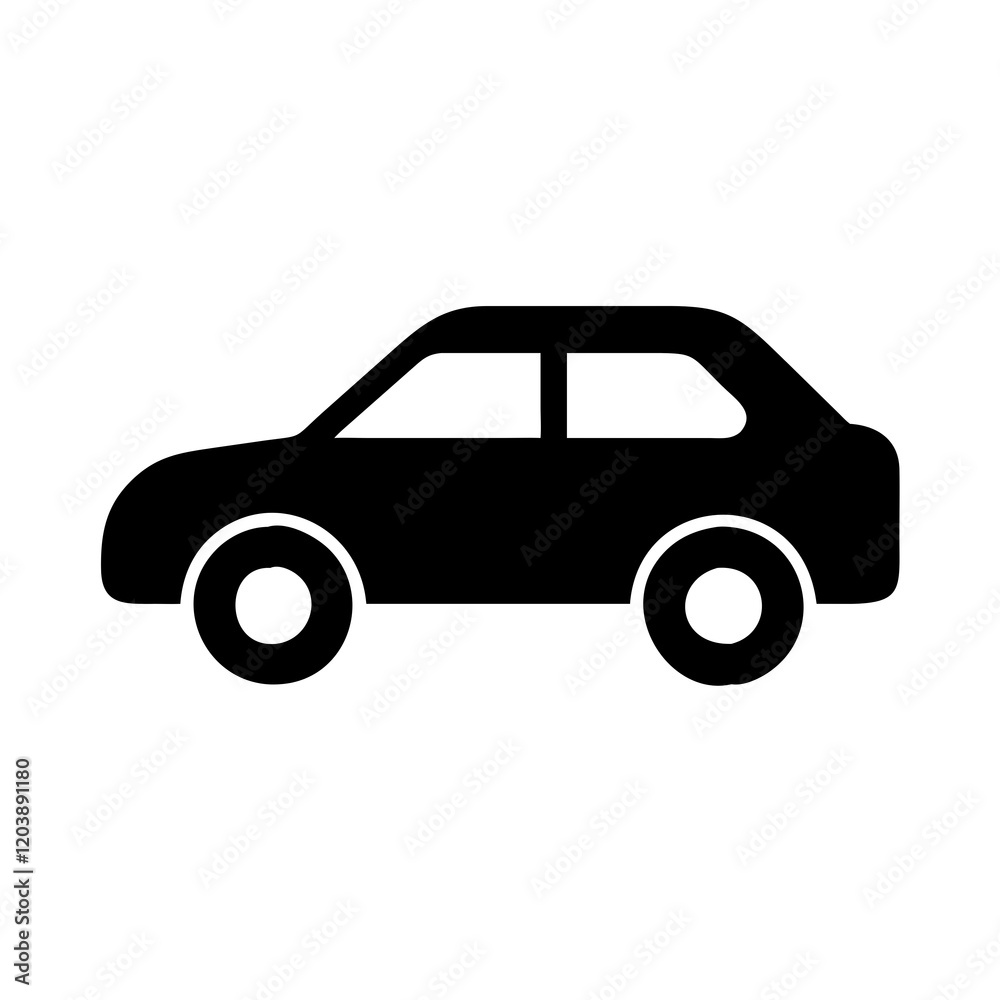 black Car icon on the white background. black Car icon on the white background.