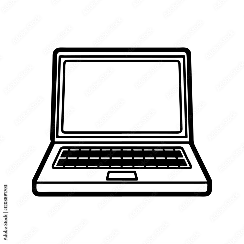 icon laptop silhouette vector icon laptop silhouette vector