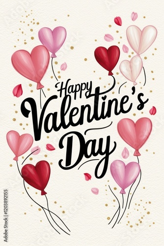A whimsical hand drawn design featuring the valentine day