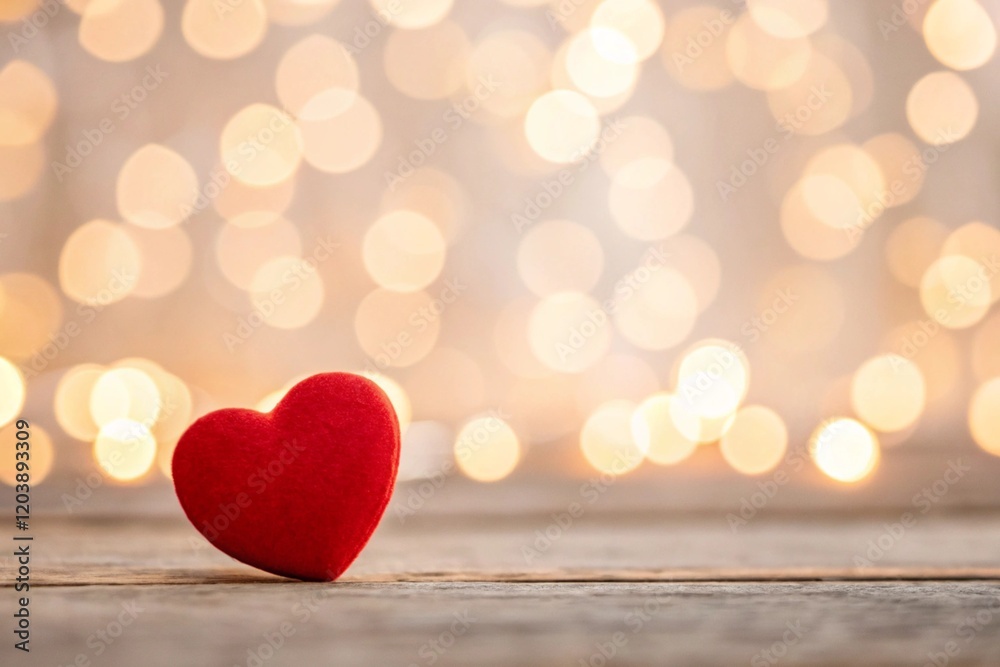 abstract background of red heart with light blurre.